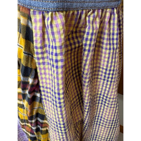 Ces Femme Overall Plaid Denim Long Dress Sz Small Pockets Country Farmgirl Rodeo - Picture 16 of 16